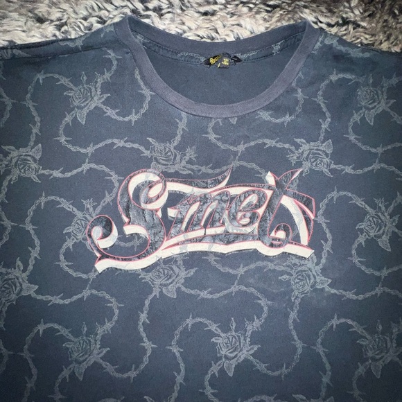 Rare SMET by Christian Audigier “Born on the Street" Y2k rhinestones T-shirt, XL - Picture 4 of 12